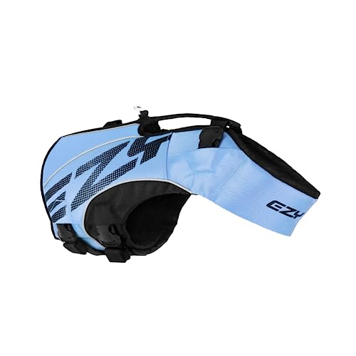 EzyDog Premium Schwimmweste Hund - DFD X2 Hundeschwimmweste - Schwimmwesten für Kleine, Mittelgroße und Große Hunde - Rettungsweste mit Griff und Reflektoren, Größenverstellbar (2XS, Blau) von EzyDog