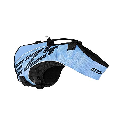 EzyDog Premium Schwimmweste Hund - DFD X2 Hundeschwimmweste - Schwimmwesten für Kleine, Mittelgroße und Große Hunde - Rettungsweste mit Griff und Reflektoren, Größenverstellbar (3XS, Blau) von EzyDog