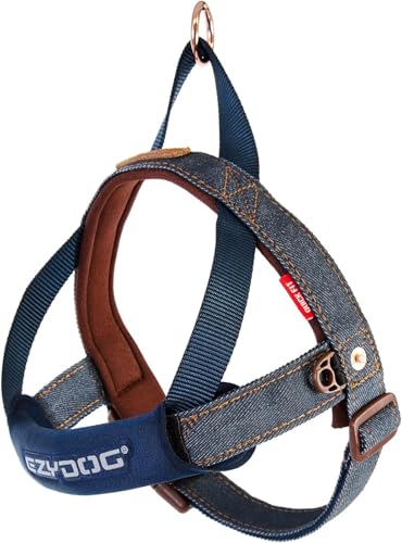 EzyDog Quick Fit Hundegeschirr, gepolstert, kein Ziehen, Denim, Größe XS EzyDog Quick Fit Hundegeschirr, gepolstert, kein Ziehen, Denim, Größe XS von EzyDog