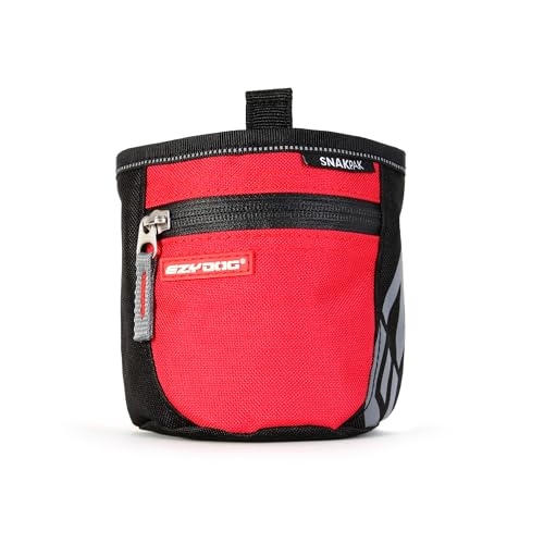 EzyDog Snak Pak Treat Bag - Leckerlitasche 650ml für Hundetraining mit Magnetverschluss - Farbe: rot von EzyDog