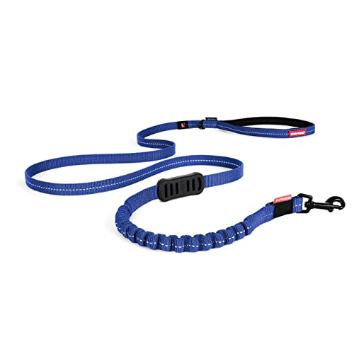 EzyDog Zero Shock Lite Hundeleine für Kleine Hunde - 120cm 180cm - Reflektierende für Maximale Sicherheit - Elastische Leine mit Bungee Ruckdämpfer (120cm, Blau) von EzyDog