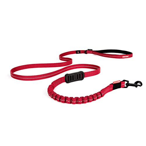 EzyDog Zero Shock Lite Hundeleine für Kleine Hunde - 120cm 180cm - Reflektierende für Maximale Sicherheit - Elastische Leine mit Bungee Ruckdämpfer (120cm, Rot) von EzyDog