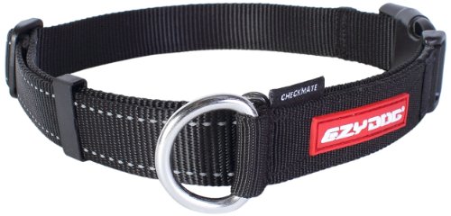 EzyDog Zugstopp Halsband Hunde - 'Checkmate' Hundehalsband - Zughalsband für Hunde - Schlupfhalsband für Große, Mittlere und Kleine Hund (M, Schwarz) von EzyDog
