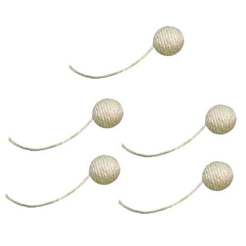 F Fityle 5-teiliges Katzen-Sisal-Seil-Ballspielzeug, Katzen-Hanfseil-Bälle, Selbstspiel, Haustiere, interaktives Spielzeug für Katzen und Kätzchen, 5.5 cm Weiß F Fityle 5-teiliges Katzen-Sisal-Seil-Ballspielzeug, Katzen-Hanfseil-Bälle, Selbstspiel, Haustiere, interaktives Spielzeug für Katzen und Kätzchen, 5.5 cm Weiß von F Fityle