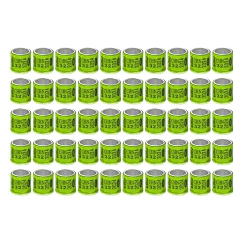 F Fityle 50x 2023 Aluminium Beinringe für Brief 8 mm Fußbänder für die Kennzeichnung von Vögeln, Geflügel und Enten, Gelb von F Fityle