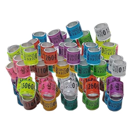 F Fityle 50x 2023 Aluminium Beinringe für Brief 8 mm Fußbänder für die Kennzeichnung von Vögeln, Geflügel und Enten, Gemischte Farbe von F Fityle