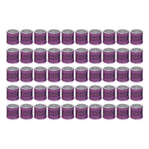 F Fityle 50x 2023 Aluminium Beinringe für Brief 8 mm Fußbänder für die Kennzeichnung von Vögeln, Geflügel und Enten, Violett von F Fityle