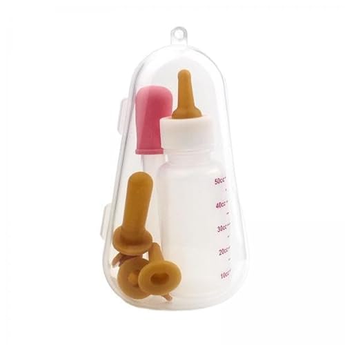 F Fityle 5X Neugeborenes, Hund, Katze, Stillmilch, Tropfflasche, Tropfset mit Ersatznippeln, Einfache Demontage, 3 Verschiedene Größen, Formen, Nippel, Rosa von F Fityle