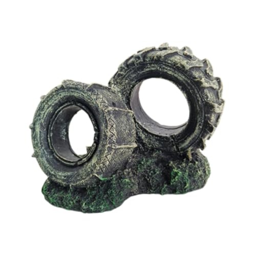 F Fityle Aquarium dekorierte Landschaftsharz Reifenform Skulptur Mehrzweck -Versteck Fischtank dekoriert Fel F Fityle Aquarium dekorierte Landschaftsharz Reifenform Skulptur Mehrzweck -Versteck Fischtank dekoriert Fel von F Fityle