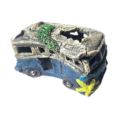 F Fityle Auto-Wrack-Aquarium-Dekoration aus Kunstharz, Fischversteck, Aquarium-Dekoration, einzigartiges Unterschlupf-Aquarium, Garnelenhöhle für kleine Fische, Schulbus F Fityle Auto-Wrack-Aquarium-Dekoration aus Kunstharz, Fischversteck, Aquarium-Dekoration, einzigartiges Unterschlupf-Aquarium, Garnelenhöhle für kleine Fische, Schulbus von F Fityle