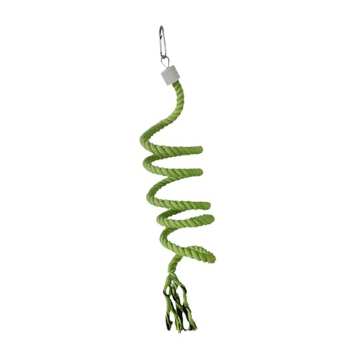 F Fityle Bird Seilbarch Papagei Spirale Barsch 59,06 Zoll Flexible Baumwollklettern Spielzeug für afrikanische graue Papageien kleine Vögel Cockatiels, GrÜn von F Fityle