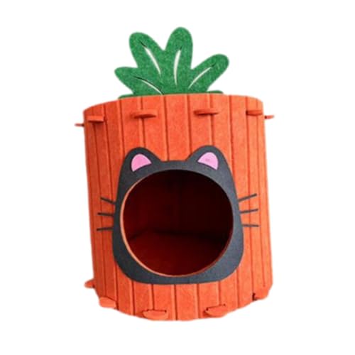 F Fityle Cat House Hideaway (leicht zu Montieren) für Kleine Und Mittlere Katzen Innenkatzen Bequeme Geschlossene Katzenbettkätzchen Schutzhaus, Schwarz m von F Fityle