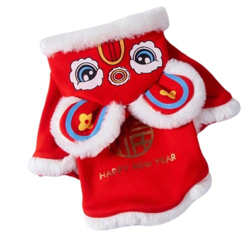 F Fityle Chinesisches Festival Löwentanz Haustierkostüm Chinesischer Löwentanz Haustiere Warme Kleidung Hunde Hoodies Mantel Winter Welpenkleidung für Party, m von F Fityle