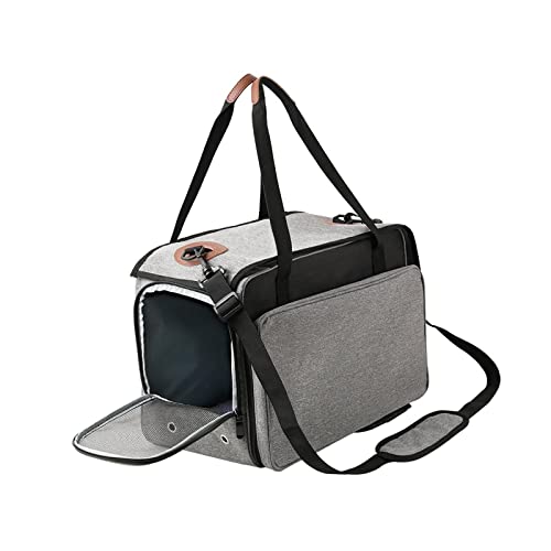 F Fityle Faltbare Haustiertragetasche mit verstellbarem Gurtband für unterwegs - Perfekt für Ausflüge und kleine Tiere, Grau von F Fityle