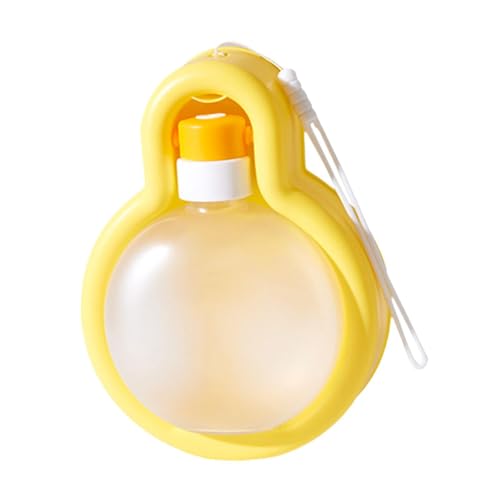 F Fityle Faltbare Hundewasserflasche Water Cup Leichter Wasserbehälter Auslaufsichere Haustier-Faltwasserflasche für unterwegs, Yellow and S von F Fityle