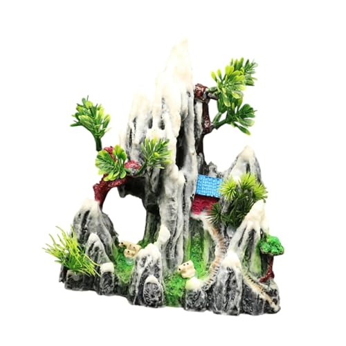 F Fityle Fischtank Landschaft künstlicher Rockerybaum -Felskorb 18x8x21cm Leichtes lebensechtes Versteckhöhlendesign von F Fityle
