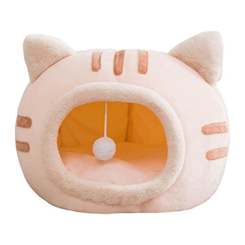 F Fityle Gemütliches Haustierbett für kleine Hunde und Katzen, weiche Schlafhöhle, rutschfeste Unterseite, rosa S von F Fityle