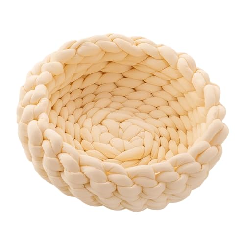 F Fityle Gewebtes Katzennest, beruhigendes Bett für Kätzchen, Form, für alle Jahreszeiten, flexibel, atmungsaktiv, tragbar, Katzenkörbe, Bett, weich, für, Cremeweiß F Fityle Gewebtes Katzennest, beruhigendes Bett für Kätzchen, Form, für alle Jahreszeiten, flexibel, atmungsaktiv, tragbar, Katzenkörbe, Bett, weich, für, Cremeweiß von F Fityle