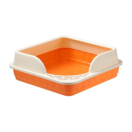 F Fityle Große, halbgeschlossene Katzentoilette mit leicht zu reinigendem Sieb und abnehmbarem Pedal, Orange von F Fityle