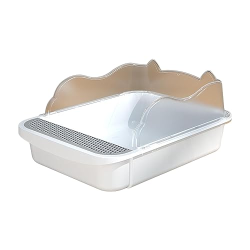 F Fityle Halbgeschlossene Katzentoilette, Katzentoilette, stabiles, spritzwassergeschütztes Sandbecken für Katzen, Bettpfanne für Katzen, Oben offen, Weiß, S F Fityle Halbgeschlossene Katzentoilette, Katzentoilette, stabiles, spritzwassergeschütztes Sandbecken für Katzen, Bettpfanne für Katzen, Oben offen, Weiß, S von F Fityle