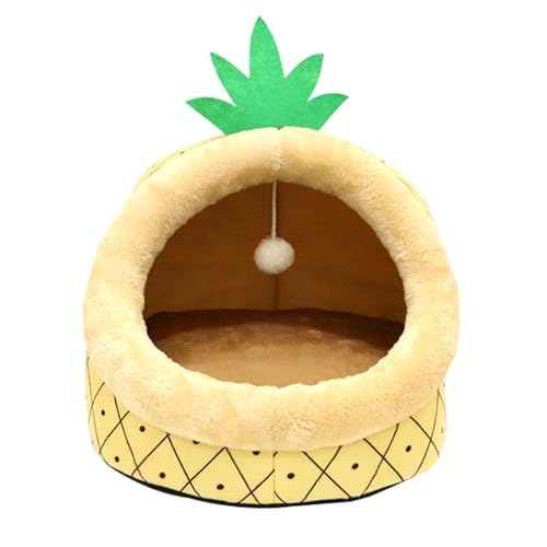 F Fityle Halbgeschlossenes Katzennest, Katzenbetthaus, warm, universell, mit Spielball, bequemes Katzenschlafbett, Haustierhaus für Hauskatzen, S F Fityle Halbgeschlossenes Katzennest, Katzenbetthaus, warm, universell, mit Spielball, bequemes Katzenschlafbett, Haustierhaus für Hauskatzen, S von F Fityle