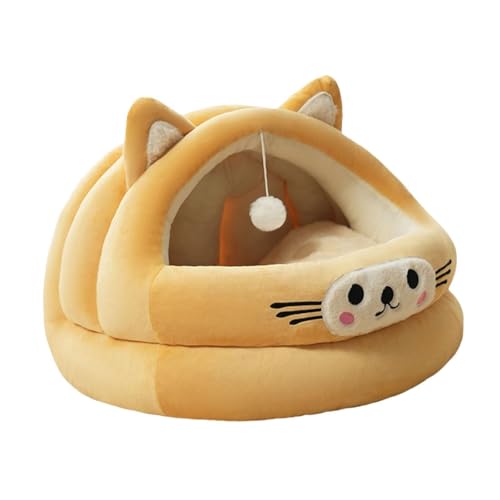 F Fityle Halbgeschlossenes Katzennest, süßes Katzenbett mit Spielball, warmes Katzenhaus, Katzenschlafbett, Yellow M F Fityle Halbgeschlossenes Katzennest, süßes Katzenbett mit Spielball, warmes Katzenhaus, Katzenschlafbett, Yellow M von F Fityle