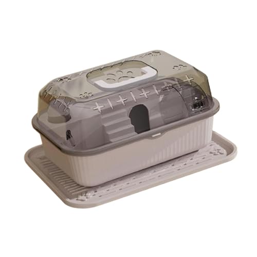 F Fityle Hamster Haus Hamster Versteck Kletterleiter tragbarer Griff Hamster Carry Case Hamster Cage Cage für Rennbils Lemmings, Grau von F Fityle