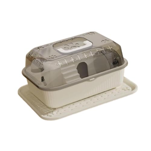 F Fityle Hamster Haus Hamster Versteck Kletterleiter tragbarer Griff Hamster Carry Case Hamster Cage Cage für Rennbils Lemmings, Weiß von F Fityle