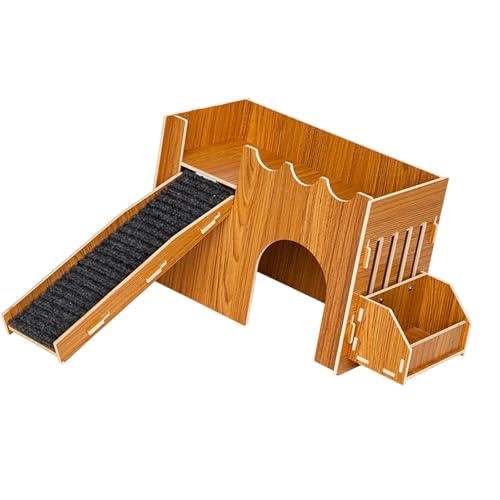 F Fityle Hamster Haus Holz Meerschweinehack Versteck Kleines Haus Kabine Hamster Schlaf Nest Haustier Doppelschichtbett für Lemming -Mäuse von F Fityle