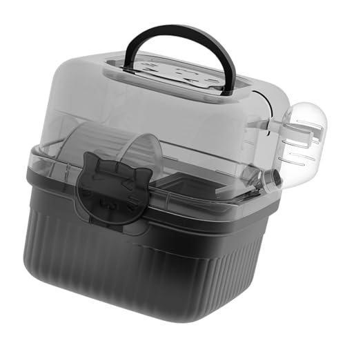 F Fityle Hamster Käfig Lebensraum transportieren Kasten tragbare Belüftung Kleiner Tierkäfig mit Wasserflasche für Igel Frettchen kleine Tiere, Schwarz F Fityle Hamster Käfig Lebensraum transportieren Kasten tragbare Belüftung Kleiner Tierkäfig mit Wasserflasche für Igel Frettchen kleine Tiere, Schwarz von F Fityle