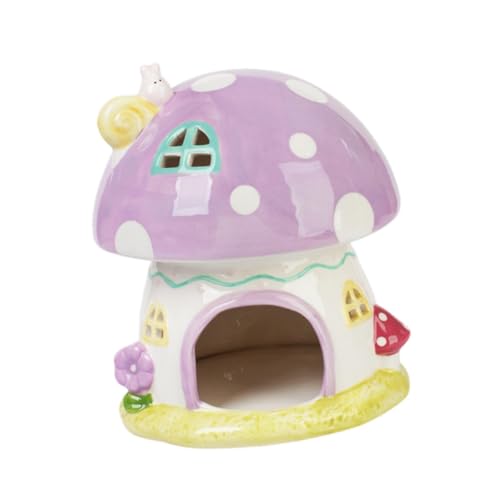 F Fityle Hamster Versteck kleine Haustiere Spielen Hütte Pilzform Schöne Dekoration für kleine Tiere Rennmäuse Maus Eichhörnchen Chinchilla, Lila von F Fityle