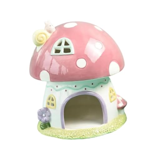 F Fityle Hamster Versteck kleine Haustiere Spielen Hütte Pilzform Schöne Dekoration für kleine Tiere Rennmäuse Maus Eichhörnchen Chinchilla, Rosa von F Fityle
