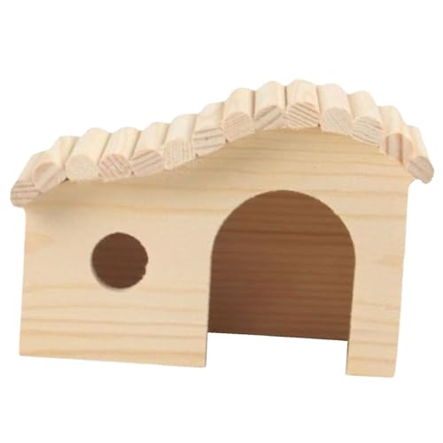 F Fityle Hamsterhaus aus Holz, Hamsterlebensräume, Deko, Unterschlupf, handgefertigt, Käfigspielzeug, Kleintiere, Schlafhütte für Mäuse, Syrischer Hamster von F Fityle