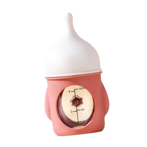 F Fityle Haustier -Fütterungsflasche, 80 ml Anti -Hingseligkeit Wiederverwendbare tragbare Pflegeflasche, Haustierfutterflasche für Heimreisepuppy, Rosa von F Fityle