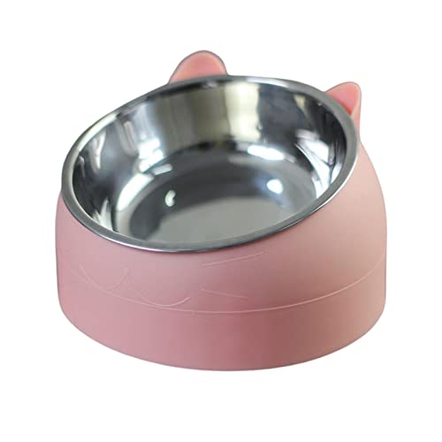 F Fityle Haustier-Futternapf Erhöhter Futternapf Haustierbedarf Metallfutter-Wasser-Futterspender Einzelner Trinknapf für Katzenhunde für Hauskatzen Kleine, ROSA von F Fityle