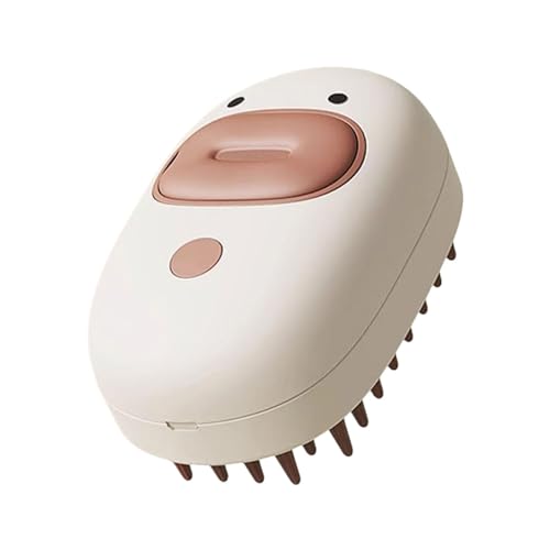 F Fityle Haustier Massagekamm, Pflegebürste, Dampfbürste, Reinigungskamm, Haustierbürste, Salon, Beige von F Fityle