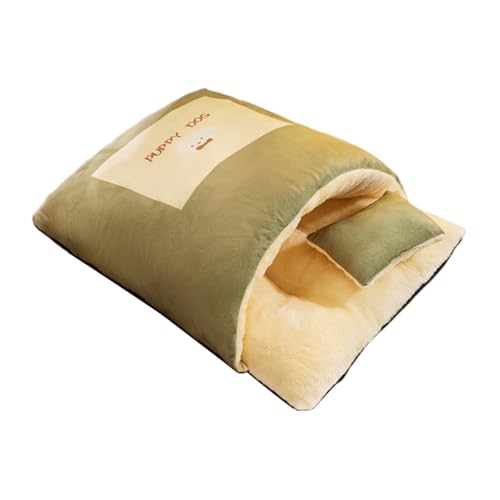 F Fityle Haustier-Schlafbett, Schlafsack für Haustiere, Katzen, mit Kissen, gefüllter Sack, für Welpen, Kätzchen, warm, dekorativ, Höhle, L Green F Fityle Haustier-Schlafbett, Schlafsack für Haustiere, Katzen, mit Kissen, gefüllter Sack, für Welpen, Kätzchen, warm, dekorativ, Höhle, L Green von F Fityle