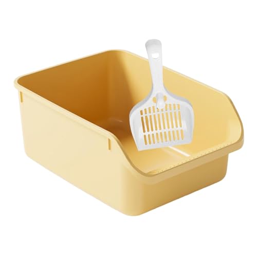 F Fityle Haustier-Toilette mit offenem Deckel für Kätzchen, Katzentoilette, Tragetasche, Katzenstreubehälter, Katzentoilette, Sandkasten, antihaftbeschichtete, Gelb F Fityle Haustier-Toilette mit offenem Deckel für Kätzchen, Katzentoilette, Tragetasche, Katzenstreubehälter, Katzentoilette, Sandkasten, antihaftbeschichtete, Gelb von F Fityle