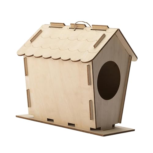 F Fityle Holznistkasten DIY Vogelhaus draußen Outdoor Geschenk Unvollendete Vogelnesthütte für Sittiche Käfig Blaumeisen Zaunkönige von F Fityle