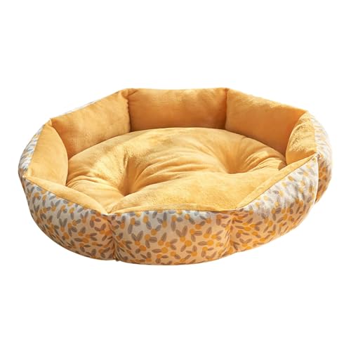 F Fityle Hundebetten, warm schlafende Katzenbetten für den Innenbereich, süße Haustierbetten für kleine Hunde, Gelb M von F Fityle