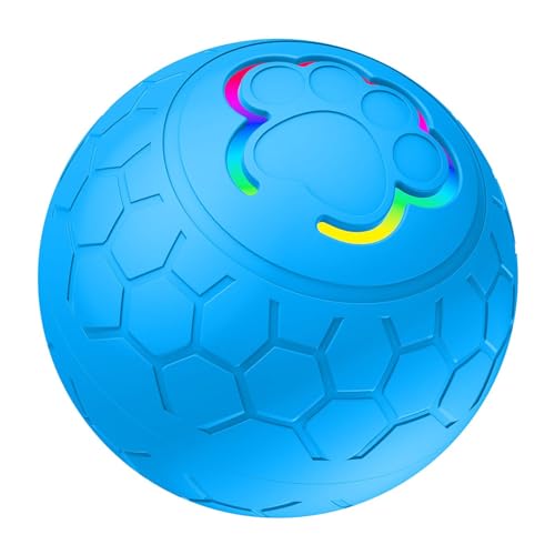 F Fityle Intelligenter, interaktiver Hundespielzeugball, intelligenter beweglicher Hundespielzeugball, Traning-Spielzeug, Kätzchenspielzeug mit Licht, Blau von F Fityle