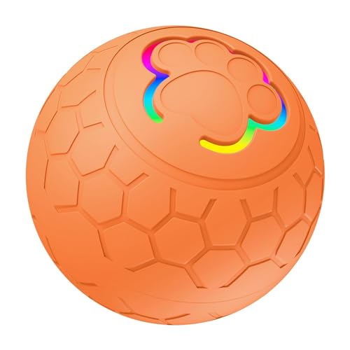 F Fityle Intelligenter, interaktiver Hundespielzeugball, intelligenter beweglicher Hundespielzeugball, Traning-Spielzeug, Kätzchenspielzeug mit Licht, Gelb von F Fityle