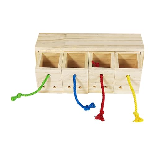 F Fityle Interaktives Spielzeug aus Holz, Futterspender für Vögel, stimulierendes Spielzeug für die Futtersuche, Intelligenzspielzeug für Wellensittiche, von F Fityle