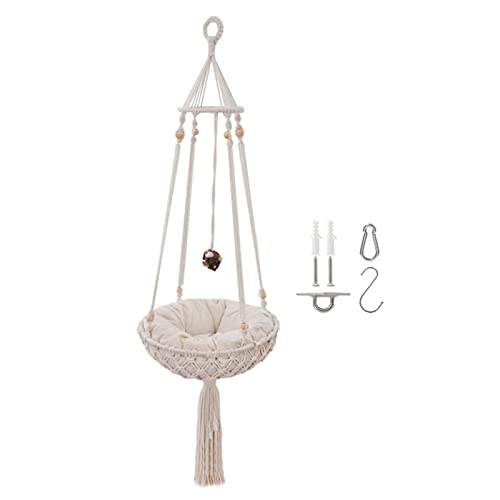 F Fityle Katzen Makramee Hängematte, Handgewebtes Katzenhängematte mit Kissen, Boho Katzenschaukelbett Fenster Hängematte, Wandmontage Katzenschaukel für Sonnenbaden, Ausruhen, Klettern F Fityle Katzen Makramee Hängematte, Handgewebtes Katzenhängematte mit Kissen, Boho Katzenschaukelbett Fenster Hängematte, Wandmontage Katzenschaukel für Sonnenbaden, Ausruhen, Klettern von F Fityle