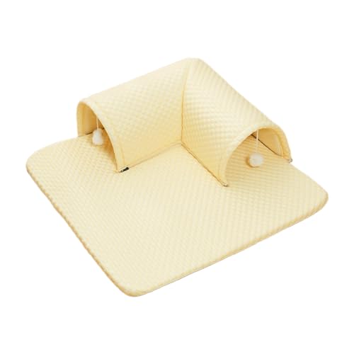 F Fityle Katzenbett-Kühlmatte, Hundeunterlage mit doppelter Öffnung, Katzen-/Hundematte, Ruhematte für Katzen und Hundehäuser, L-Form, praktische, Gelb, 60x60x20cm F Fityle Katzenbett-Kühlmatte, Hundeunterlage mit doppelter Öffnung, Katzen-/Hundematte, Ruhematte für Katzen und Hundehäuser, L-Form, praktische, Gelb, 60x60x20cm von F Fityle