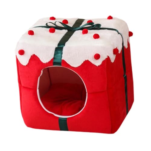 F Fityle Katzenbett für Hauskatzen, Katzenbetthöhle, rutschfest, Weihnachtsdekor, bequemes Katzenhaus, halbgeschlossenes Katzennest für Kätzchen F Fityle Katzenbett für Hauskatzen, Katzenbetthöhle, rutschfest, Weihnachtsdekor, bequemes Katzenhaus, halbgeschlossenes Katzennest für Kätzchen von F Fityle