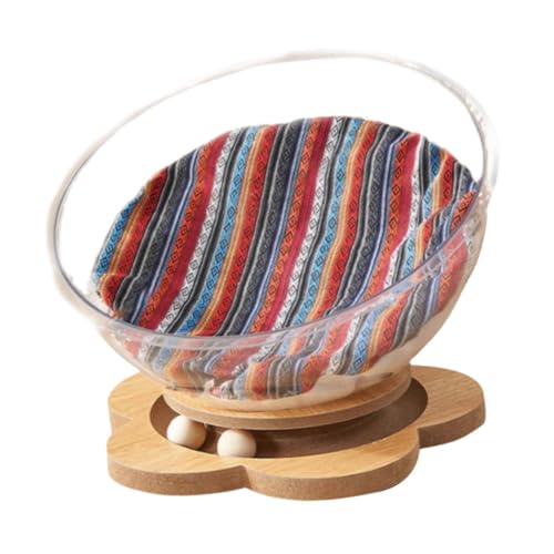 F Fityle Katzenbett in Space Capsule-Form, Haustierbett, stabil, leicht zu reinigen, mit Kissen, stabiles, transparentes Katzennest, Haustierzubehör für, Blumenbasis von F Fityle