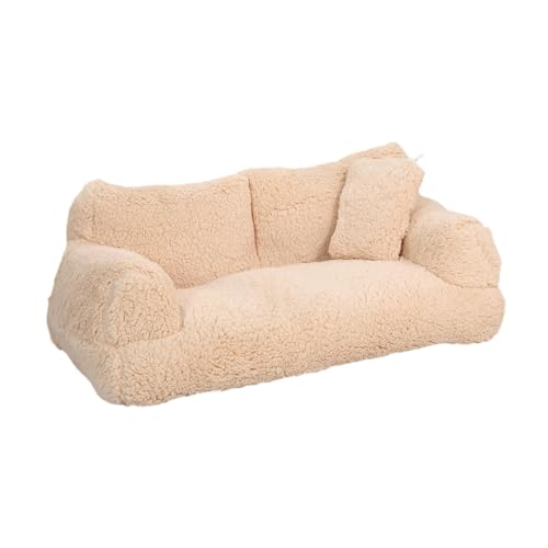 F Fityle Katzencouchbett, Katzenbetten für Hauskatzen, Welpenschlafbett, modisches, weiches Hundebett mit Rutschfester Unterseite, Plüsch für Welpenkatzen, Beige Yellow M F Fityle Katzencouchbett, Katzenbetten für Hauskatzen, Welpenschlafbett, modisches, weiches Hundebett mit Rutschfester Unterseite, Plüsch für Welpenkatzen, Beige Yellow M von F Fityle