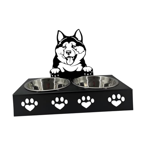 F Fityle Katzenfutter und Wasserschale Haustierverfügungsschale Erhöhter Welpe Wasserstillstand Haustierhund Schüssel Doppelkatze Schüssel für Katzen Kätzchen, A von F Fityle