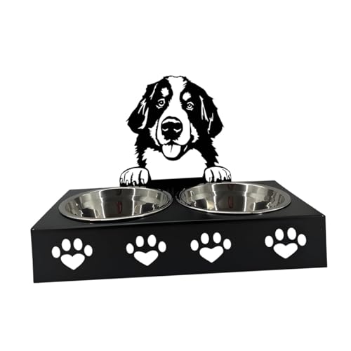 F Fityle Katzenfutter und Wasserschale Haustierverfügungsschale Erhöhter Welpe Wasserstillstand Haustierhund Schüssel Doppelkatze Schüssel für Katzen Kätzchen, B von F Fityle